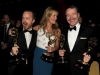 I trionfatori della serata: Aaron Paul, Anna Gunn e Bryan Cranston. Il trio magico di Breaking Bad